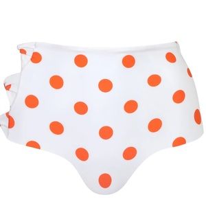 NWT Juan De Dios Tejada Vintage Bikini Bottom Polka / Orange Size XL Z196